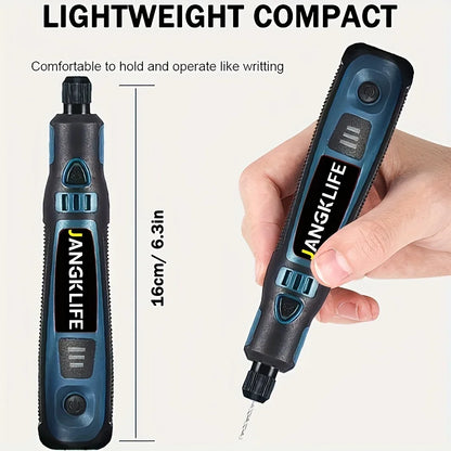 JANGKLIFE USB Cordless Rotary Tool Kit Woodworking Engraving Pen DIY For Jewelry Metal Glass Mini Wireless Drill