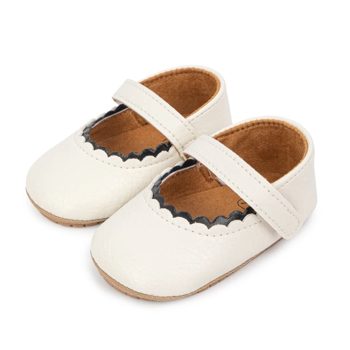 Meckior Baby Boys Girls Shoes Infant Leather Rubber Sole Anti-slip Toddler First Walkers Crib Shoes Newborn Girl Princess
