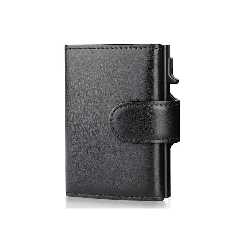 RFID Blocking Microfiber Genuine Leather Men Wallets Fashion Trifold Card Holder Money Bag Smart Slim Thin Coin Pocket Purse