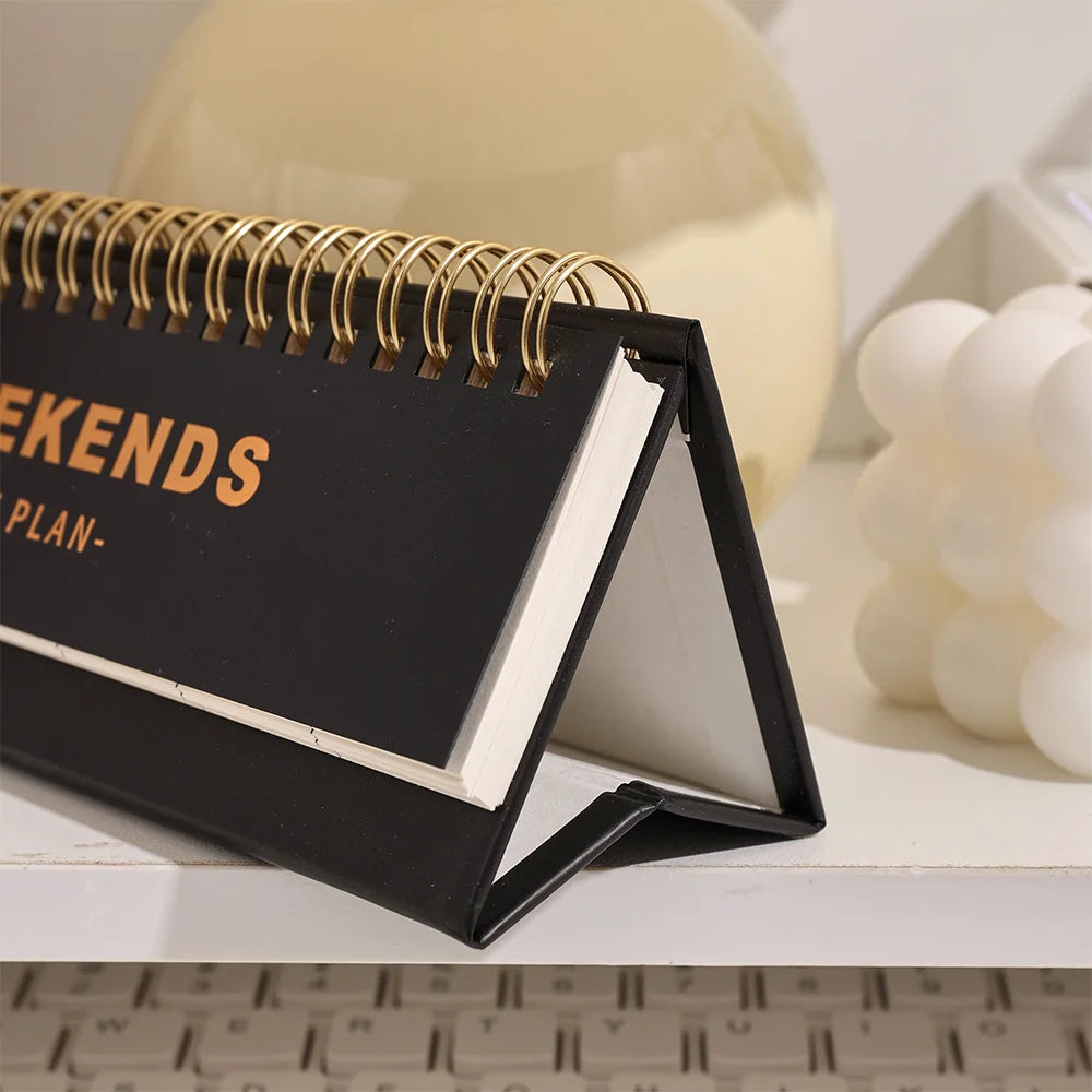 53 sheets Simple Horizontal 53 Weekends Weekly Plan Undated Coil Spiral Weekly Planner Student Schedules Memo Pad Plan Calendar