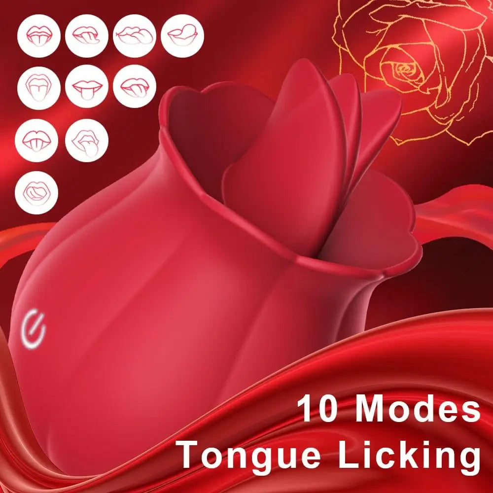 Rose toy Swing Tongue Licking Vibrator Female Powerful Oral Nipple Clitoris Stimulator Massager Adults Goods Sex Toys for Women