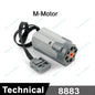 MOC Power Functions M/L/XL Motor Battery Box IR Remote Receiver for RC Car Robot Model Building Blocks Technical Modified Parts