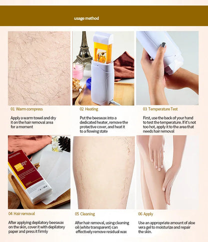 Wax Warmer for Hair Removal Double Depilatory Roll On Wax Heater Mild Home Waxing Machine Suitable for Arm Legs Face Back Armpit