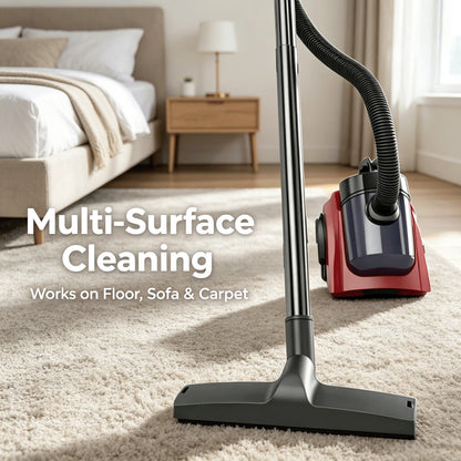 1000W Canister Vacuum Cleaner Bagless Household Vacuum Cleaner 2L Dust Cup HEPA Filter Strong Suction For Floor Carpet Sofa Pet Hair