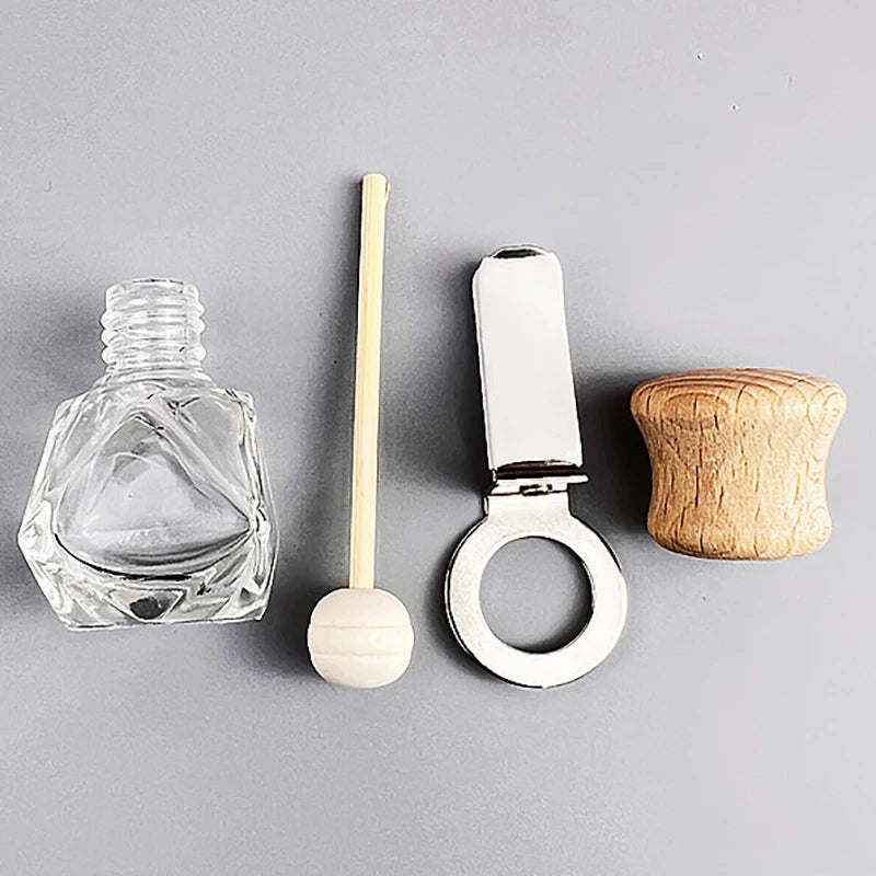 B*1PCS Car Air Freshener Perfume Clip Essential Oil Diffuser Vent Empty Glass Bottle Aromatherapy Decoration