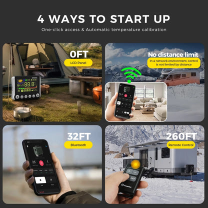 8KW Diesel Parking Air Heater 12V/24V Auto‑Switch Split‑Type WiFi Bluetooth LCD Remote Control for Truck RV Camper Van Motorhome