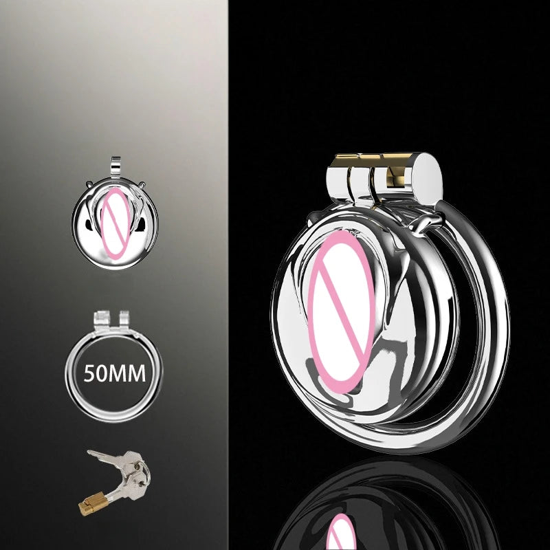Male Super Mini Stainless Steel Chastity Cage Breathable Hole Lock Cock Ring BDSM Bondage Sissy Gay Adult Toy 18+