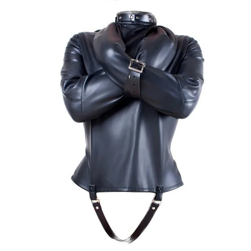 BDSM PU Leather Straitjacket Bondage Body Harness Adult Game Straight Jacket Halloween Clubwear Costume Armbinder Sex Toys Women