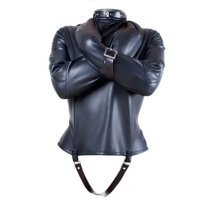 BDSM PU Leather Straitjacket Bondage Body Harness Adult Game Straight Jacket Halloween Clubwear Costume Armbinder Sex Toys Women