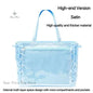 Japanese Sweet Women Ribbon Ita Bag Cute Lolita Girl Transparent Handbags Fashion Large Capacity Tote Bag Aesthetic Shoulder Bag