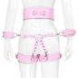Professional BDSM Red Leather Harness Set Collar Handcuffs Restraint Kit for Women Slave Role Play Fetish Gear Adult Game Toy