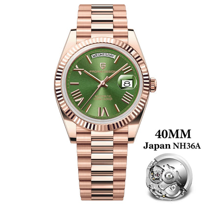 PAGANI DESIGN 2026 New Luxury Rose Gold DD40 Automatic Watch For Men 8285 Mechanical Wristwatch Men Stainless Steel Waterproof