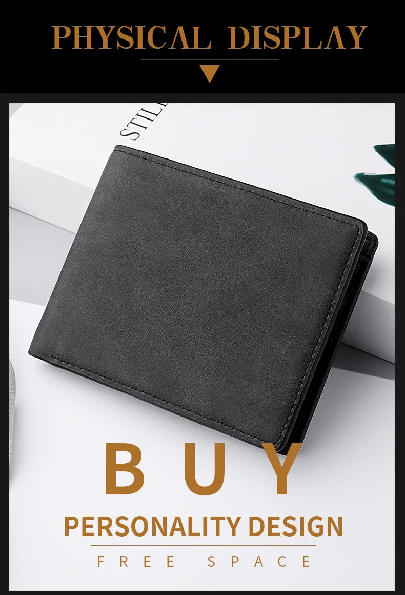 HOMEFISH Fashion Short Wallet for Men, Lightweight Portable Card Holder with Ample Bill Storage
