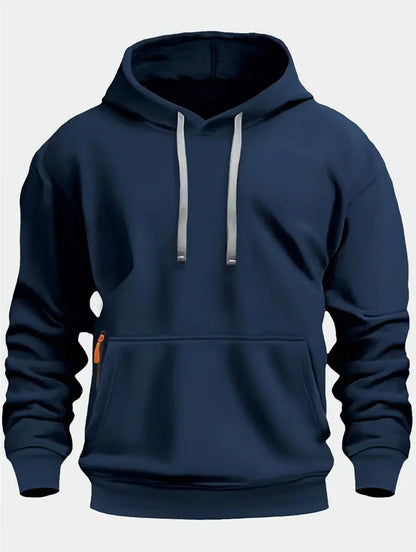 Fall/Winter New Arrival Men's Fleece Hoodie High Quality Solid Color Hooded Sweatshirt Male Fashionable Street Style Sweatshirt