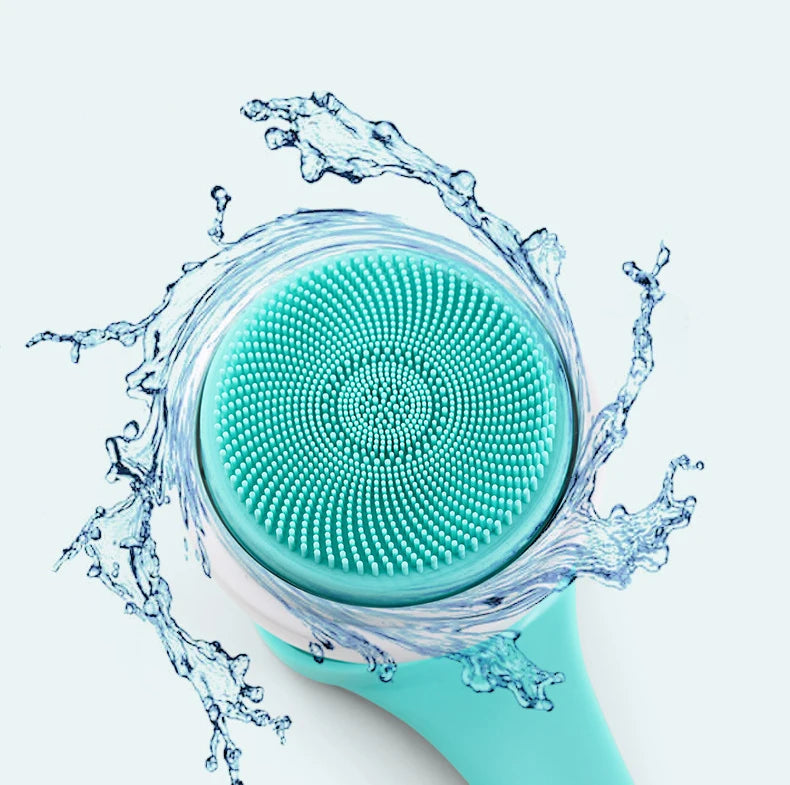Electric Bath Brush 5-in-1 Long Handle Rechargeable Spin Body Facial Scrubber Back Rubbing Cleaning  Massage Spa Shower Brush