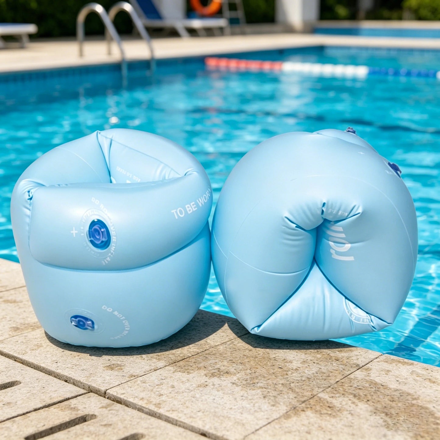 2pc New Macaron Color Inflatable Arm Float Bands For All Age Swimming Arm Rings，PVC Water Floating Sleeves, Summer Swimming Trai