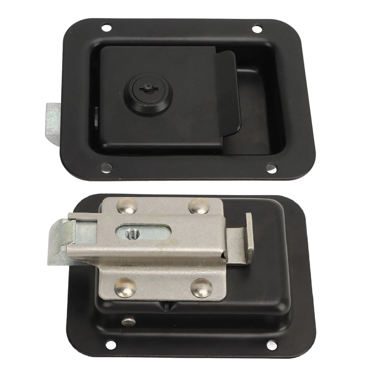 RV Toolbox Flush  Rugged Stylish  Reliable Trailer Paddle Door  Black  High Hardness for Campers