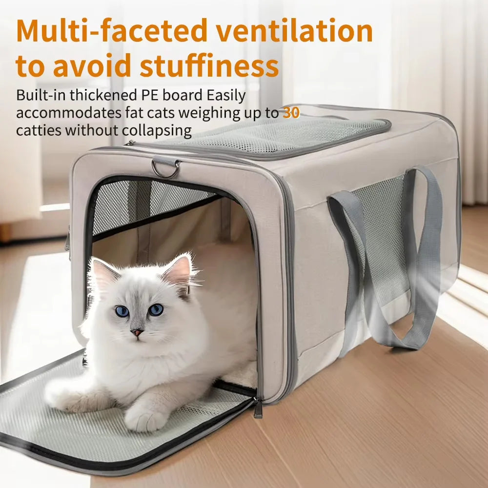 Storage Bags Pet Dogs Trolley Foldable Dogs Backpack Transport Box for Oxford Fabric Dogs Carts with 4 Wheels Transport Bag with Rollers and Safety Belt for Travel