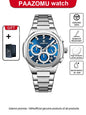 PAAZOMU Fashion Brand Man Wristwatch Waterproof Stainless Steel Luminous Men Watch Chronograph Date Luxury Quartz Men's Watches