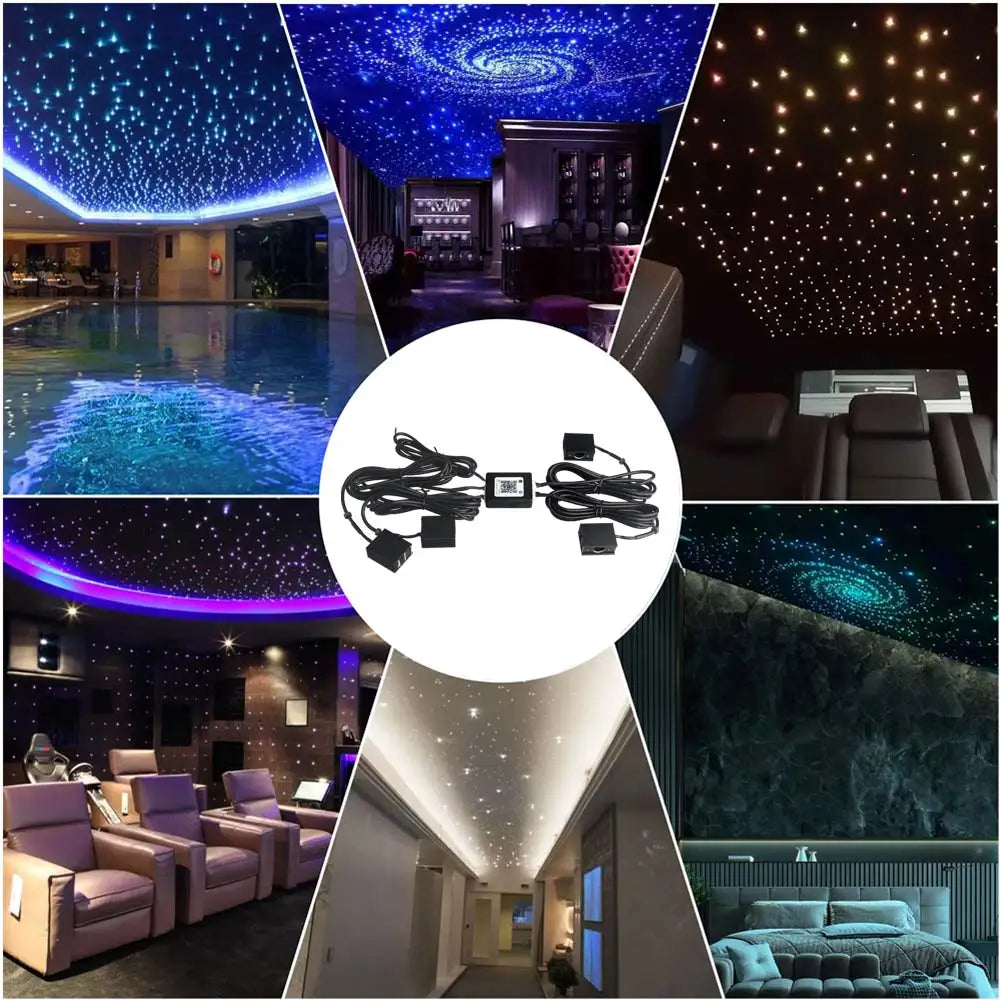 RGBW 1/2/4 split machine Car Roof Star Light APP Control Fiber Optic Star Ceiling Light Starry Sky ceiling for Car Home