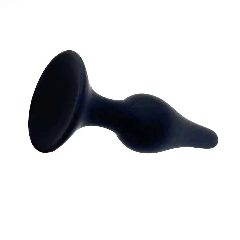 Silicone Pleasure Anal Plug 4-Piece Set - Anal Stimulation Beads, Hands-Free Suction Cup Anal Plug, Adult Erotic Sex Toy