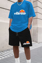 Men's Summer Casual and Fashionable Round Neck Short Sleeved T-shirt+shorts Breathable Sports Set Two-piece Set