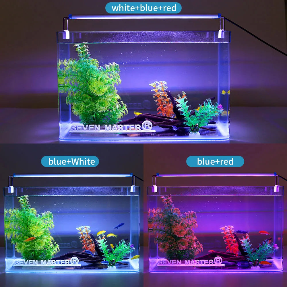 Extensible Waterproof Clip on Lamp For Fish Tank Super Slim Fish Tank Aquatic Plant Grow Aquarium LED Light 18-58cm 220V