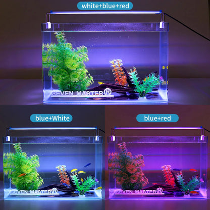 Extensible Waterproof Clip on Lamp For Fish Tank Super Slim Fish Tank Aquatic Plant Grow Aquarium LED Light 18-58cm 220V