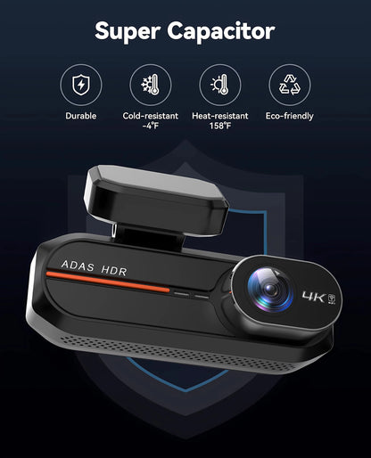 4K 3840*2160P Dash Cam WiFi GPS ADAS Front 4K Rear 2.5K DVR Video Recorder 24H Night Vision Dashcam Car Camera For Car Black Box