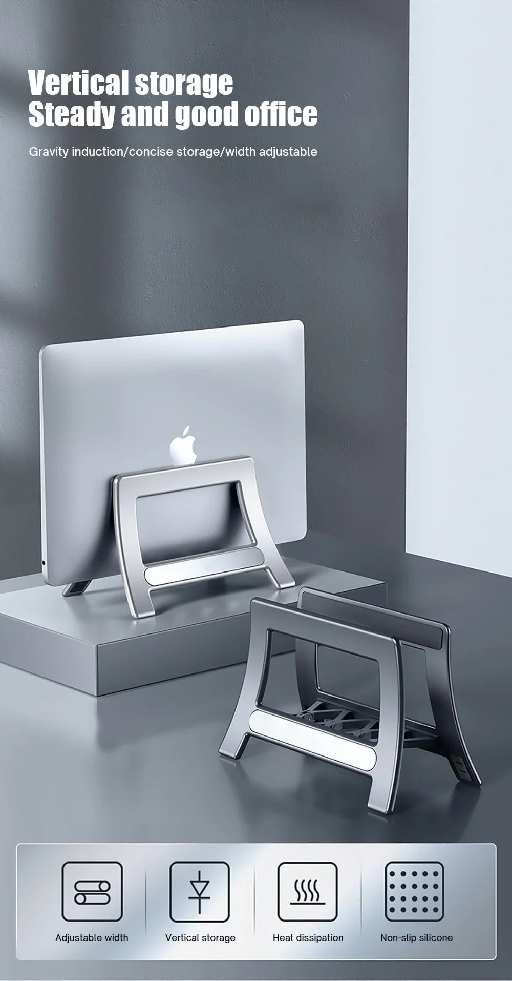 Eary Vertical Laptop Stand Holder for MacBook Air Pro Surface/Tablet/HP/Dell Gravity Notebook Stand ABS Support Up to 17.3 inch