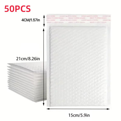 10/50pcs Composite Pearlescent Film Bubble Bag White Garment Packaging Express Bag Thickened Envelope Foam Waterproof Bubble Bag