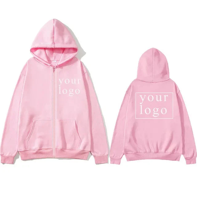 2024 New Fashion Your Own Design Brand Logo/Picture Personalized Custom Anywhere Men Women DIY Zipper cardigan hoodie