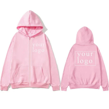 2024 New Fashion Your Own Design Brand Logo/Picture Personalized Custom Anywhere Men Women DIY Zipper cardigan hoodie