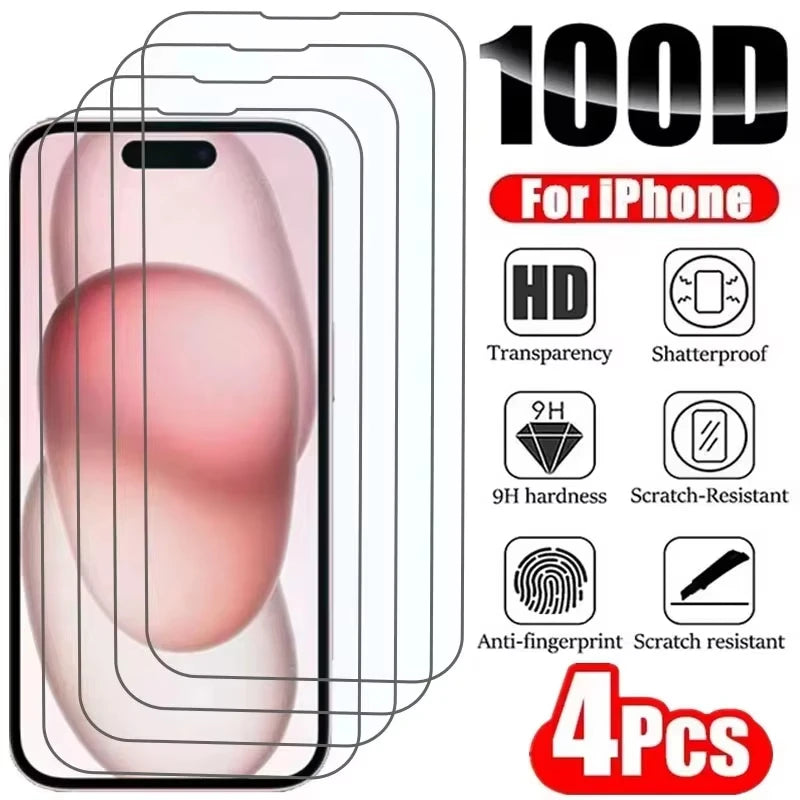 HD Tempered Glass for iPhone 17 Pro Max 18 16 16e 15 14 13 12 Mini 11 Air Screen Protectors for iPhone XR XS 7 8 Plus Glass Film