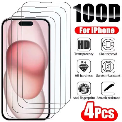 HD Tempered Glass for iPhone 17 Pro Max 18 16 16e 15 14 13 12 Mini 11 Air Screen Protectors for iPhone XR XS 7 8 Plus Glass Film
