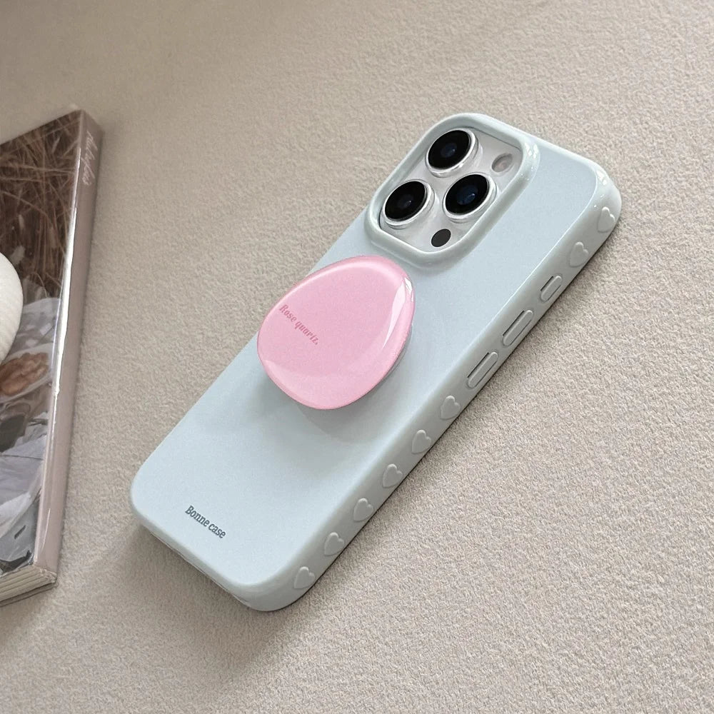 Korean INS Cute Solid Color Phone Case for iPhone 17 16 15 14 13 12 Pro Max Shockproof Protection Back Cover with Bracket