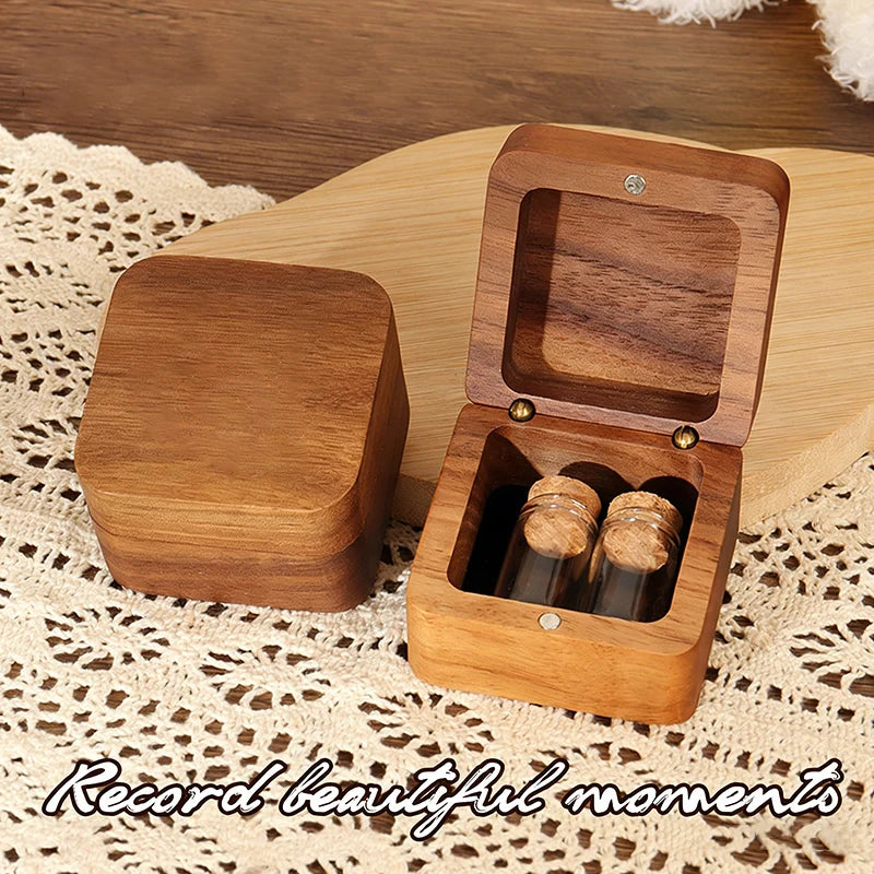 Personalized Pet Hair Memorial Box Custom Engraved Wooden Keepsake Container for Pet Hair Nails Teeth Pet Loss Sympathy Gift