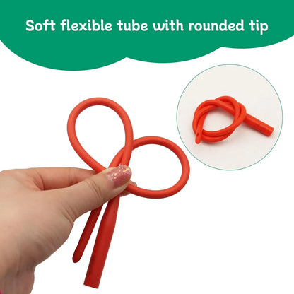 Lamb Feeding Syringe with 2 Red Tube 60ml Reusable Drench Goat Syringe for Lamb Dog Sheep Piglet Rabbit Feeding