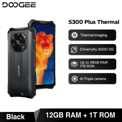 World Premiere DOOGEE S300 Plus Thermal 5G Rugged Phone Thermal Imaging 12GB 1TB 6.78'' Screen 11000mAh Android 16 Mobile Phone