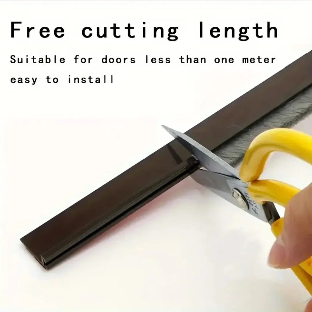 Door Seal Draft Stopper with Brush Reduce Noise, Rubber Door Sweep Breeze Blocker Insect Proof, Dust Proof and Sound Proof Seal