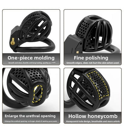 BDSM Chastity Cage 4 Size Ring Penis Cage Device Femdom Restraint Penis Lock Breathable Urethral Lock Bondage Device for Men