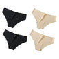4Pcs/Set Ice Silk Mid-Rise Panties Women's Seamless Briefs Solid No Show Underwear Scalloped Edge Panties Sexy Lingerie XS-XL