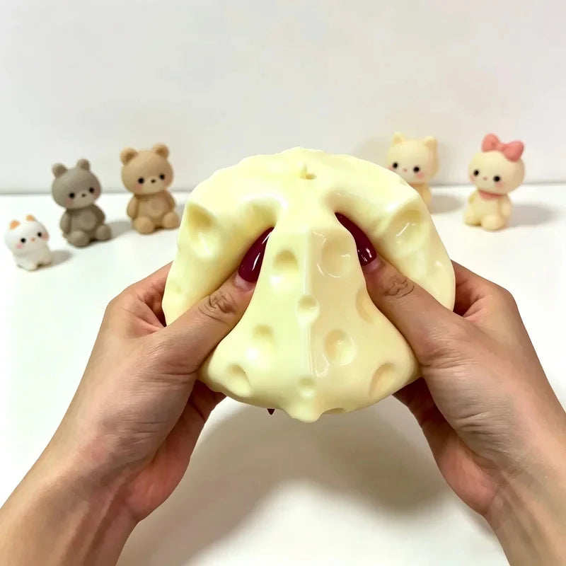 2026 NEW Big Cheese Cube Stress Ball, Shapeable Non-Bounce Squeeze Fidget Toy, Sensory Relief Anti-Stress 6cm Large size