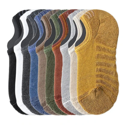 5 Pairs Men's Cotton Short Socks High Quality Crew Ankle Casual Soft Non-Slip Breathable Low-Cut Summer Autumn Socks for Men