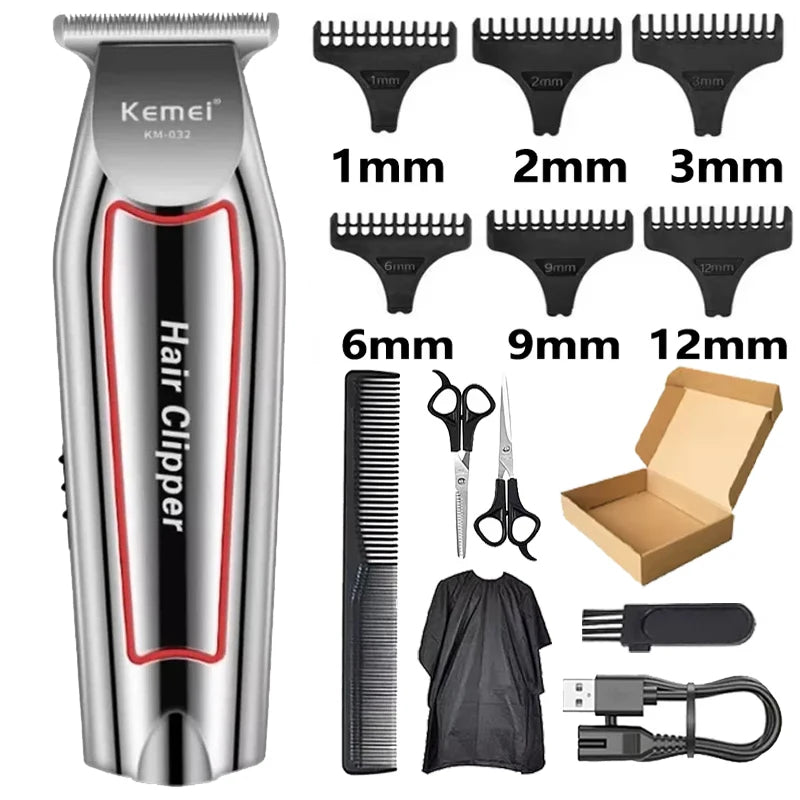 Kemei KM-032 Professional Hair Trimmer Electric Beard Trimmer for Men Hair Clipper Hair Cutter Machine Haircut Grooming Kit