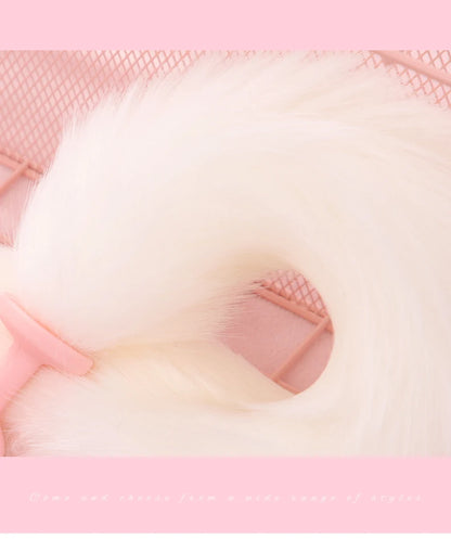 BLACKWOLF Cute Pink Silicone Anal Plug Soft Long Tail Butt Plug Adult Games Anal Beads Erotic Cosplay Sex Toys For Women