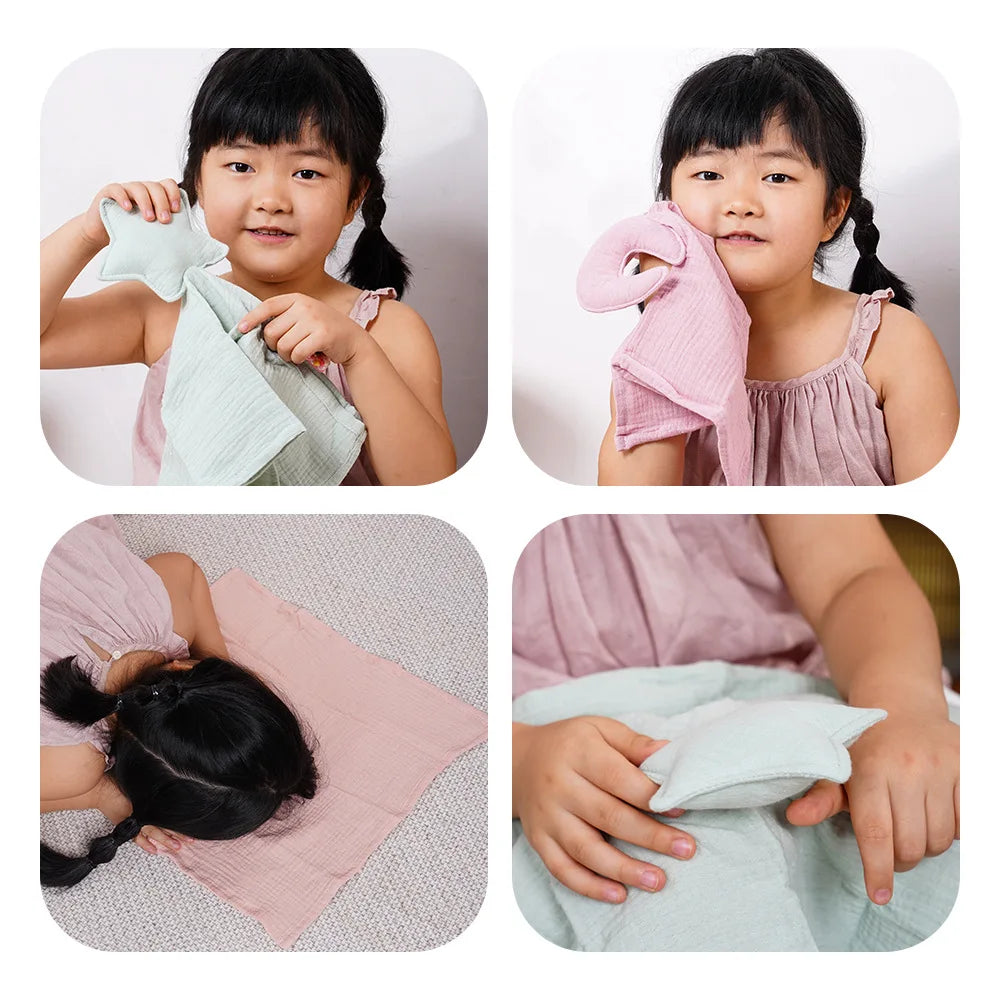 Baby Square Comforter Towel Sleep Appease Towel Star Square Blanket For Kids Cute Muslim Infant Saliva Towel
