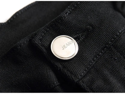 Men Classic Pure Black Jeans All Match Stretch Denim Pants Casual Plus Size Slim Straight Trousers