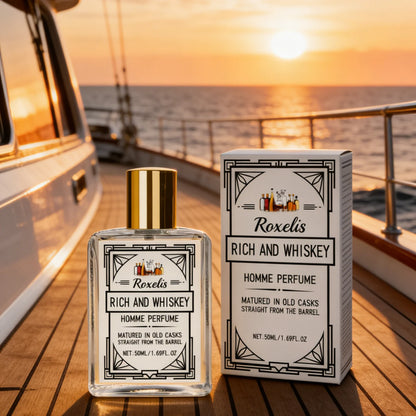 Roxelis Whiskey Scent Perfume Exude Elegance Lasting Charm Boost Confidence Light Fragrance Level Fragrance Spray for Men 50ml