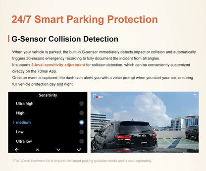 Global Version 70mai Dash Cam A800Nano 4K Image HDR GPS ADAS 24H Parking  70mai A800Nano True 4K Car DVR